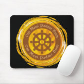 Tibetan Mantra Dharma Wheel Muismat (Met muis)
