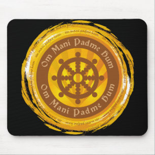 Tibetan Mantra Dharma Wheel Muismat