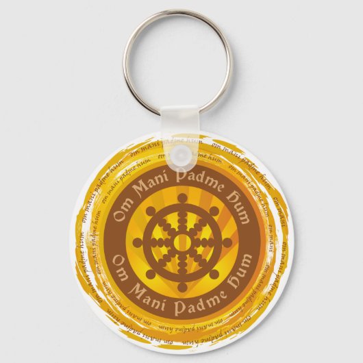 Tibetan Mantra Dharma Wheel Sleutelhanger (Voorkant)