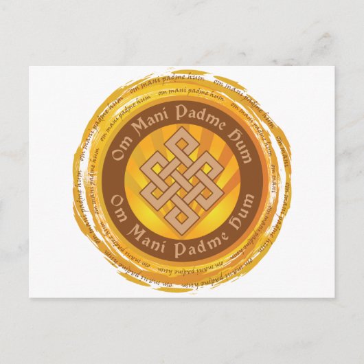 Tibetan Mantra Enless Knot Briefkaart (Voorkant)