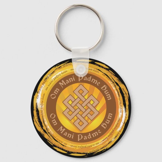 Tibetan Mantra Enless Knot Sleutelhanger (Voorkant)