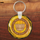 Tibetan Mantra Lotus Flower Sleutelhanger (Voorkant)