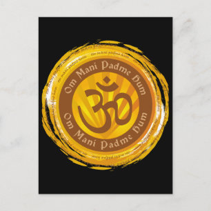 Tibetan Mantra met Aum Symbool Briefkaart