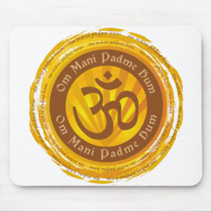 Tibetan Mantra met Aum Symbool Muismat