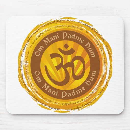 Tibetan Mantra met Aum Symbool Muismat (Voorkant)