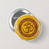 Tibetan Mantra met Aum Symbool Ronde Button 5,7 Cm (Voorkant /achterkant)