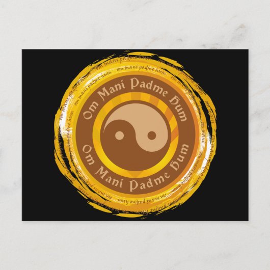 Tibetan Mantra Yin Yang Briefkaart (Voorkant)