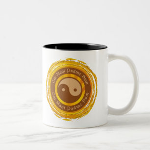 Tibetan Mantra Yin Yang Tweekleurige Koffiemok
