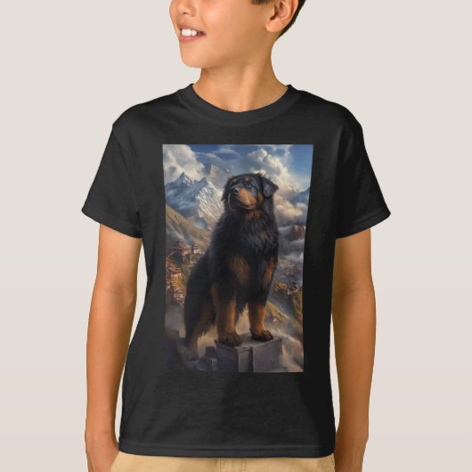 Tibetan Mastiff Bergzicht Sticker T-shirt (Voorkant)