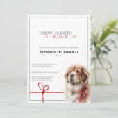 Tibetan Mastiff Christmas Party Cozy Red Scarf Kaart (Staand voorkant)