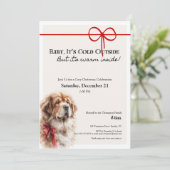 Tibetan Mastiff • Christmas Party Invitation Feestdagenkaart (Staand voorkant)