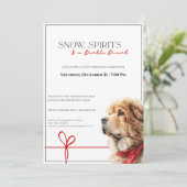 Tibetan Mastiff Christmas Party Invitation  Kaart (Staand voorkant)
