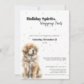 Tibetan Mastiff Christmas Party Invitation  Kaart (Voorkant)