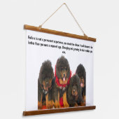 Tibetan Mastiff Cute Brown Puppies Hangend Wandkleed (Gebogen)