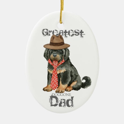 Tibetan Mastiff Dad Ceramic Ornament (Voorkant)