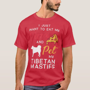 Tibetan Mastiff Dog Pizza Lover Eigenaar Xmas Birt T-shirt