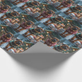 Tibetan Mastiff Dogs Christmas Snow Holiday Cadeaupapier (Hoek)