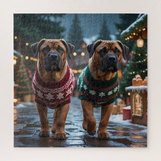 Tibetan Mastiff Dogs Christmas Snow Holiday Legpuzzel (Verticaal)