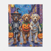 Tibetan Mastiff Dogs In Halloween Costumes Fleece Deken (Voorkant)
