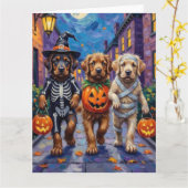 Tibetan Mastiff  Dogs In Halloween Costumes Kaart (Gele Bloem)