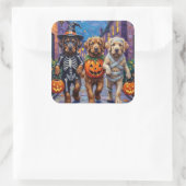 Tibetan Mastiff  Dogs In Halloween Costumes Vierkante Sticker (Tas)