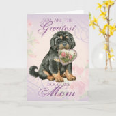 Tibetan Mastiff Heart Mam Kaart (Gele Bloem)