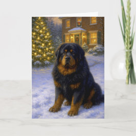 Tibetan Mastiff Holiday Card Feestdagen Kaart