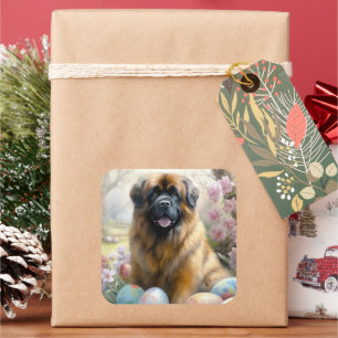 Tibetan Mastiff-hond met Pasen Eieren Vakantie  Vierkante Sticker