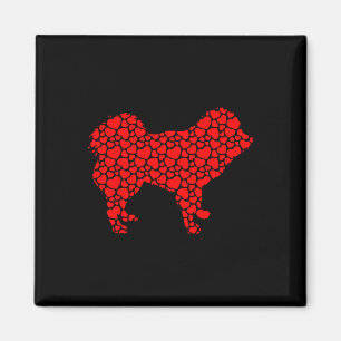 Tibetan Mastiff-hond Mooie Silhouet Hart Valentin Magneet
