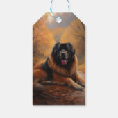 Tibetan Mastiff in herfstbladeren val inspireert Cadeaulabel (Achterkant)