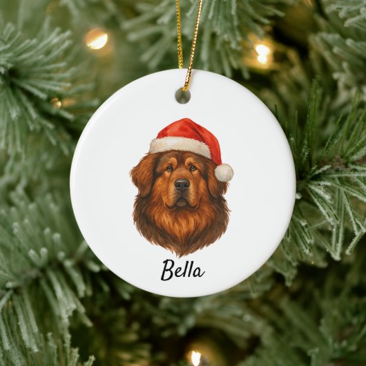 Tibetan Mastiff Keramisch Ornament (Boom)