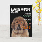 Tibetan Mastiff Parody Magazine Hoesje Card Kaart (Gele Bloem)