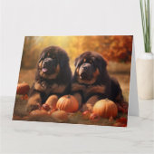 Tibetan Mastiff Puppy Herfstpomp Kaart (Voorkant)