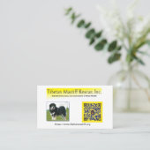 Tibetan Mastiff Rescue, Inc. Information Business Visitekaartje (Staand voorkant)