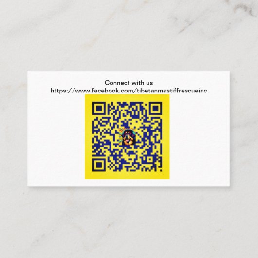 Tibetan Mastiff Rescue, Inc. Information Business Visitekaartje (Achterkant)