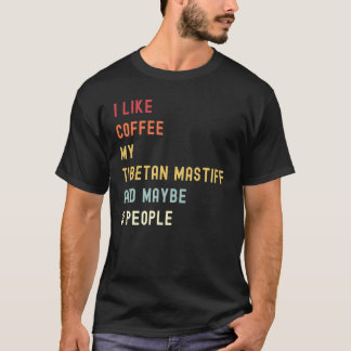 Tibetan Mastiff Retro Dog en koffie T-shirt