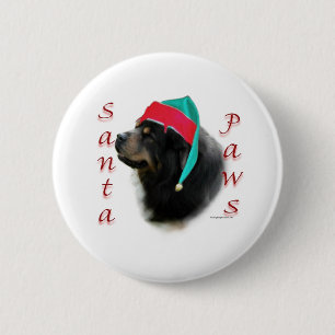 Tibetan Mastiff Santa Paws Ronde Button 5,7 Cm