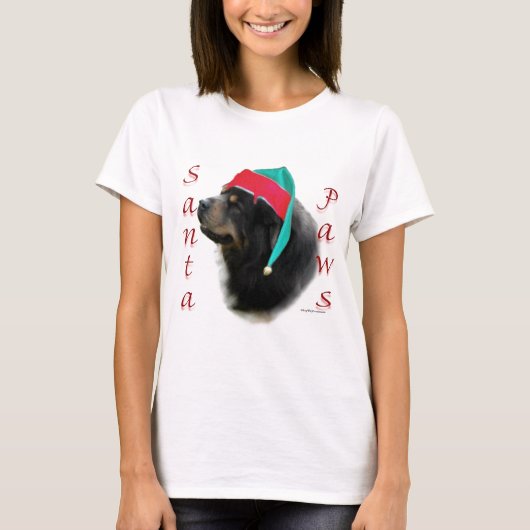 Tibetan Mastiff Santa Paws T-shirt (Voorkant)