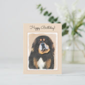 Tibetan Mastiff-schildering - Cute Original Dog Ar Briefkaart (Staand voorkant)