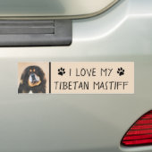 Tibetan Mastiff-schildering - Cute Original Dog Ar Bumpersticker (Op auto)