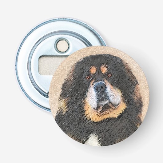 Tibetan Mastiff-schildering - Cute Original Dog Ar Button Flesopener (Voorkant)