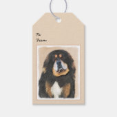 Tibetan Mastiff-schildering - Cute Original Dog Ar Cadeaulabel (Voorkant)