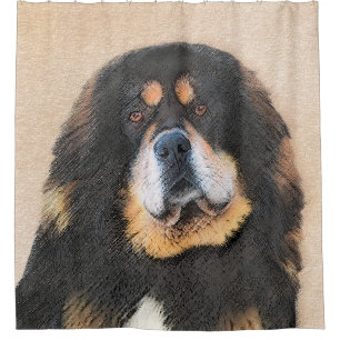 Tibetan Mastiff-schildering - Cute Original Dog Ar Douchegordijn