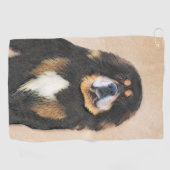 Tibetan Mastiff-schildering - Cute Original Dog Ar Golfhanddoek (Horizontaal)