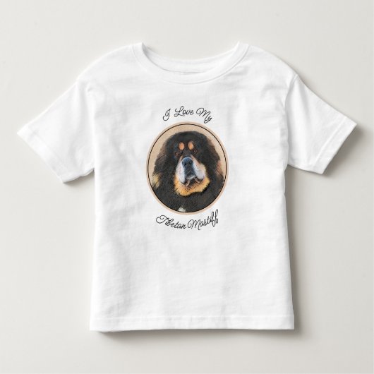 Tibetan Mastiff-schildering - Cute Original Dog Ar Kinder Shirts (Voorkant)