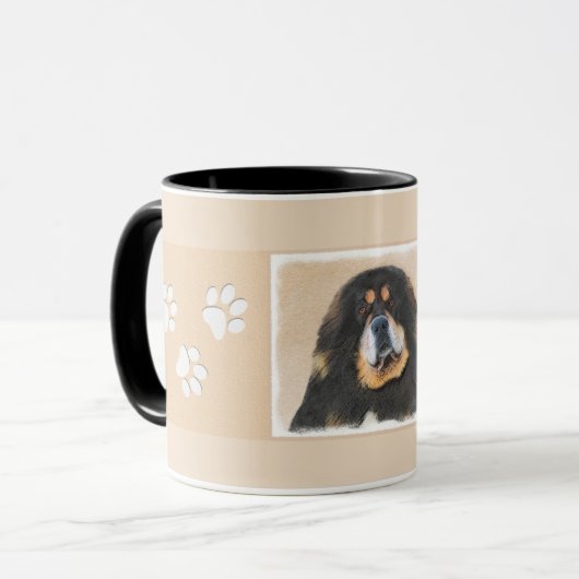 Tibetan Mastiff-schildering - Cute Original Dog Ar Mok (Voorkant links)