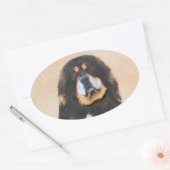 Tibetan Mastiff-schildering - Cute Original Dog Ar Ovale Sticker (Envelop)