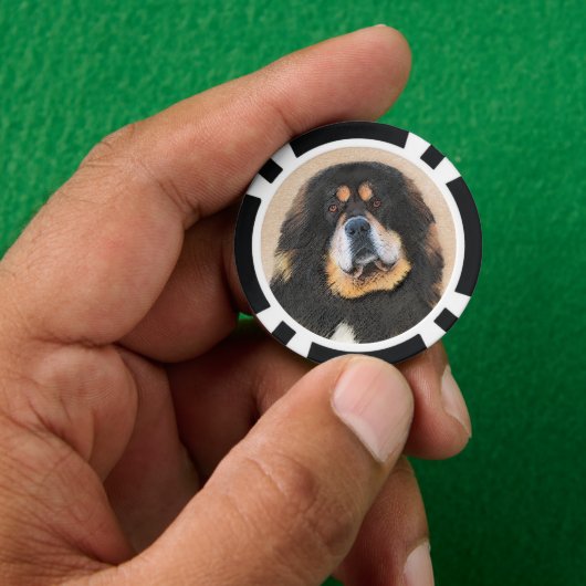 Tibetan Mastiff-schildering - Cute Original Dog Ar Poker Chips (Hand)