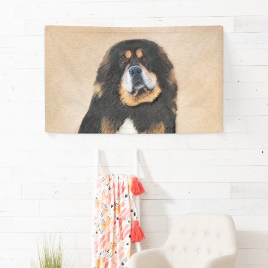 Tibetan Mastiff-schildering - Cute Original Dog Ar Spandoek (Insitu)