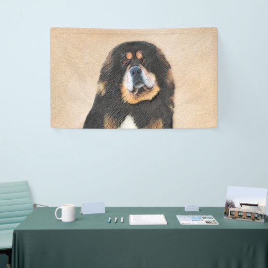 Tibetan Mastiff-schildering - Cute Original Dog Ar Spandoek (Beurs)